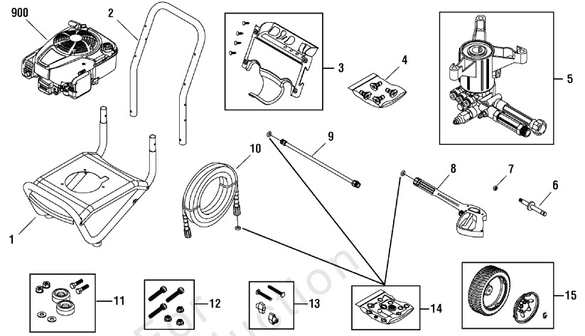 Briggs & Stratton pressure washer model 020473-0 replacement parts, pump breakdown, repair kits, owners manual and upgrade pump.